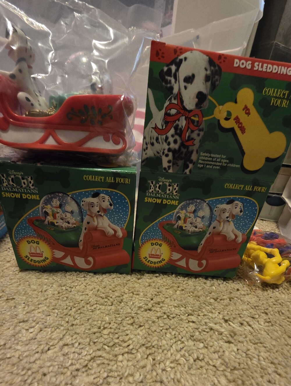 Vintage 1996 McDonald's Disney 101 Dalmatians "Dog Sledding" Snow Dome